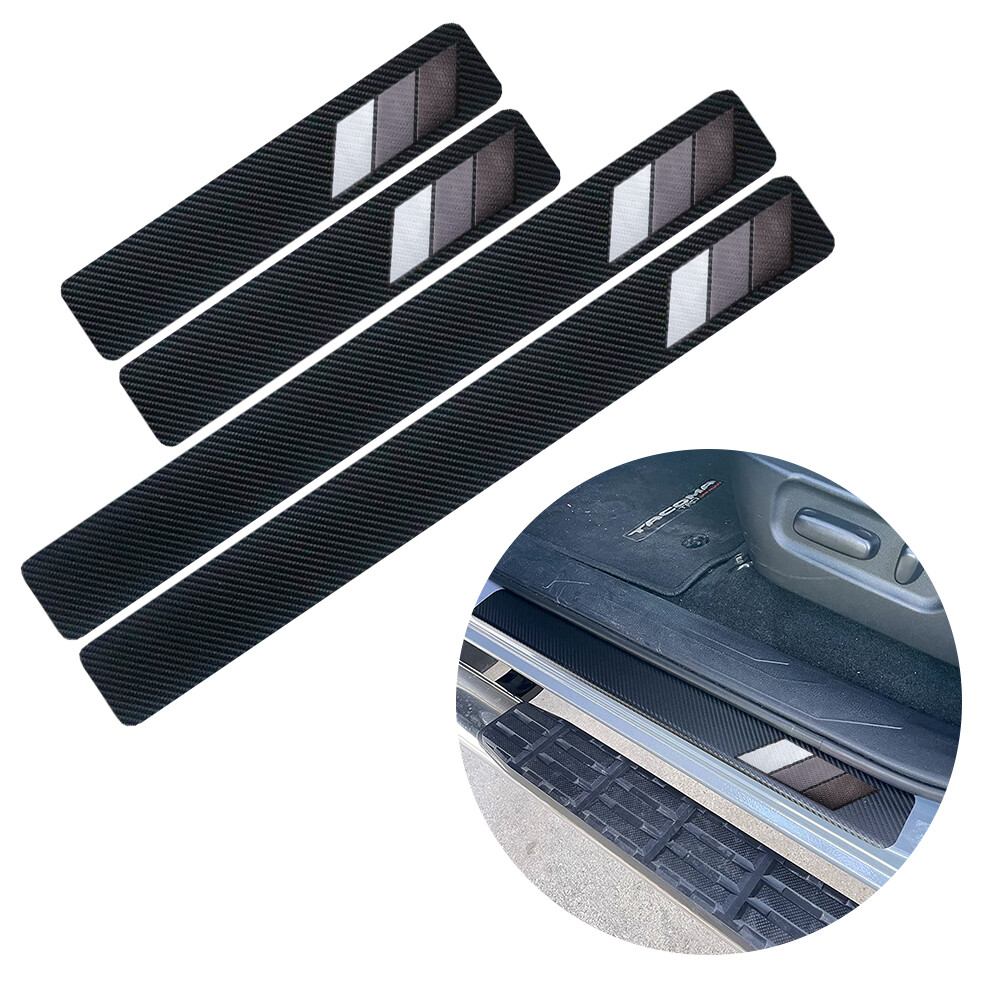 1X Tri-Color Car Door Sill Sticker White Gray For Toyota 4Runner Rav4 Highlander