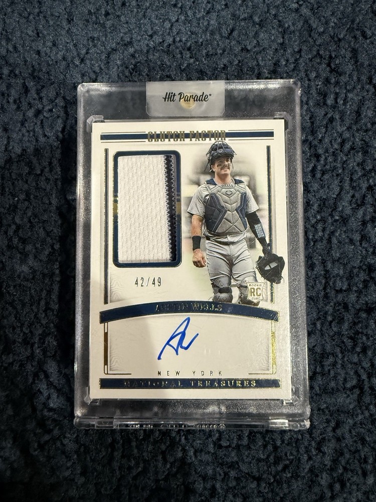 2024 Panini National Treasures Austin Wells Patch Auto RC 42/49 CFS-AWS Gold