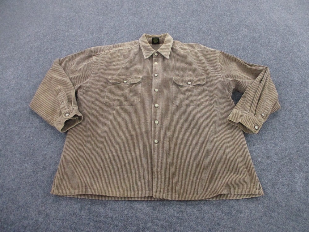 Vintage Breezin Shirt Men XL Heavy Corduroy Wide Wale Beach Work Western 90s Y2K