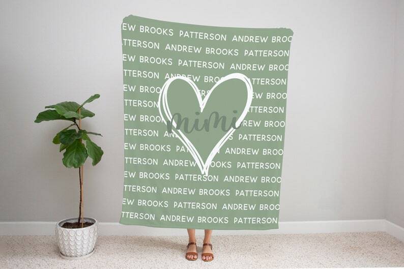 Custom Mom or Grandparent Blanket Featuring Kids' Names for a Heartwarming Gift