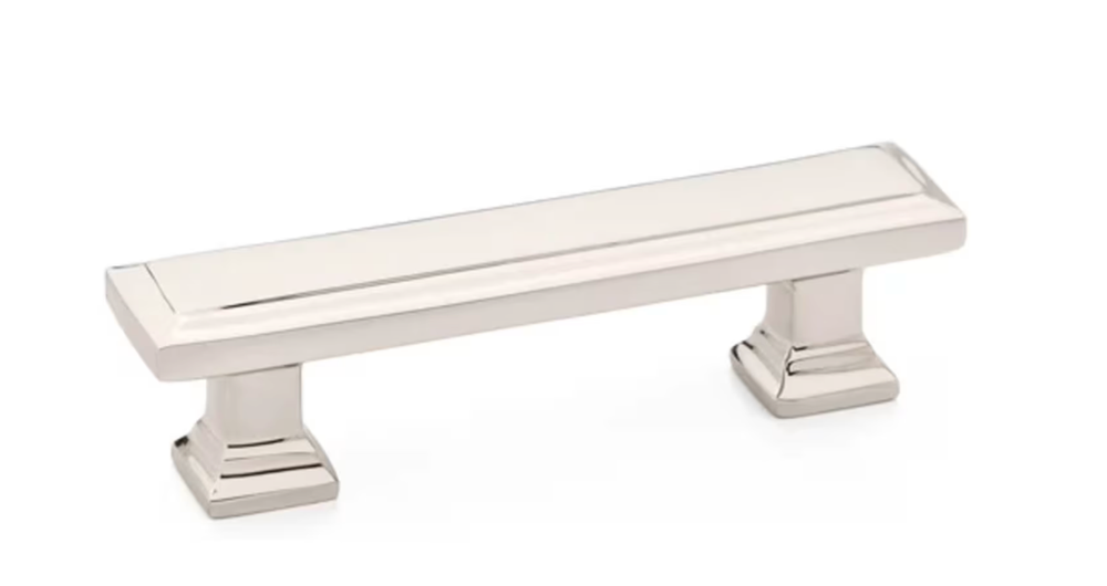 Emtek 4-Inch Geometric Rectangular Bar Pull in Satin Nickel 86301US15