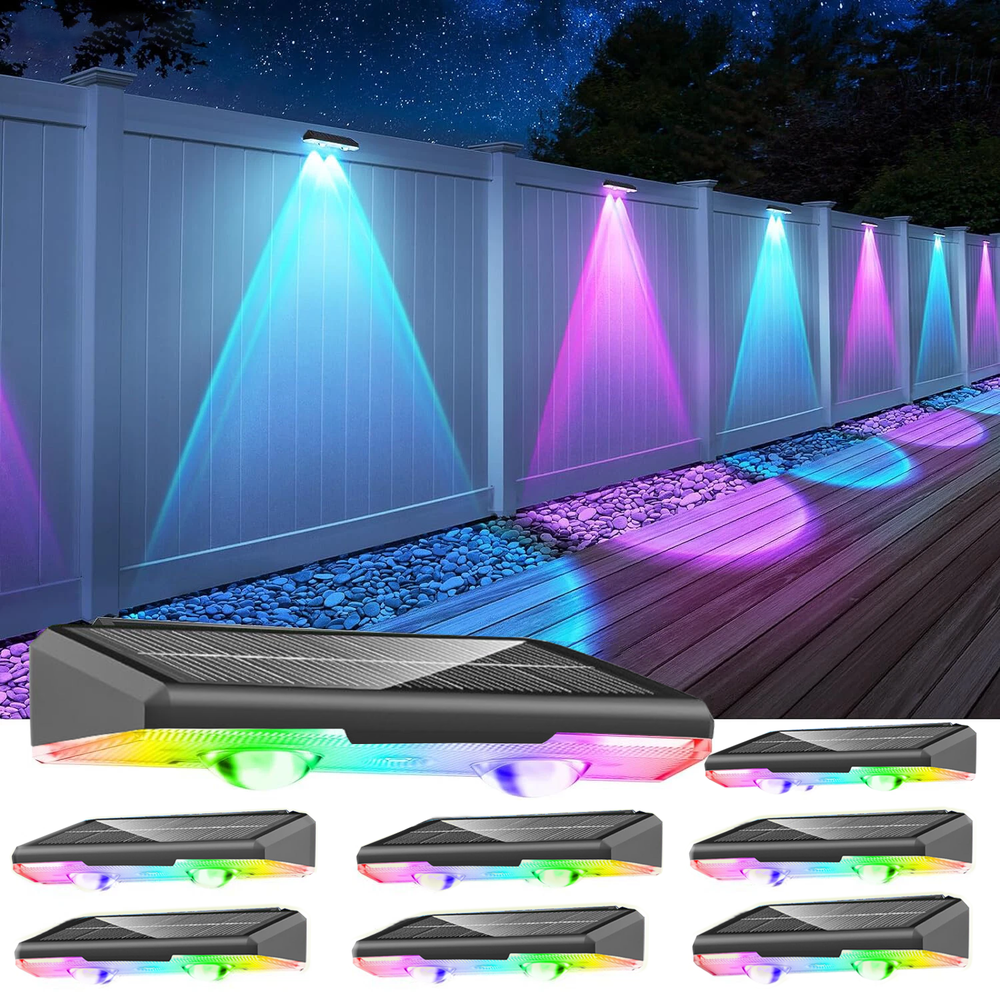 LED Solar Power Fence Lights Deck Door Wall Stair Step Outdoor Garden Decor Lamp