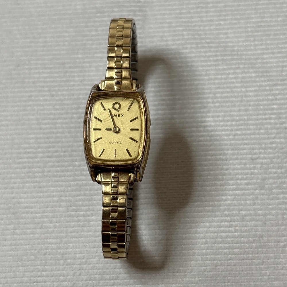 Vintage Timex K cell quartz ladies gold tone Speidel stretch bracelet Parts Only