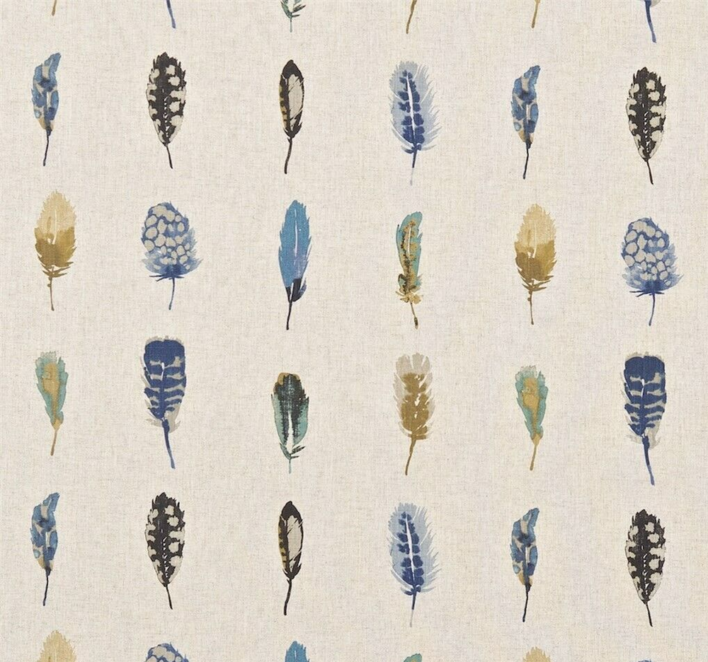 Harlequin Limosa Curtain Fabric 2.1m Indigo Mustard Stone