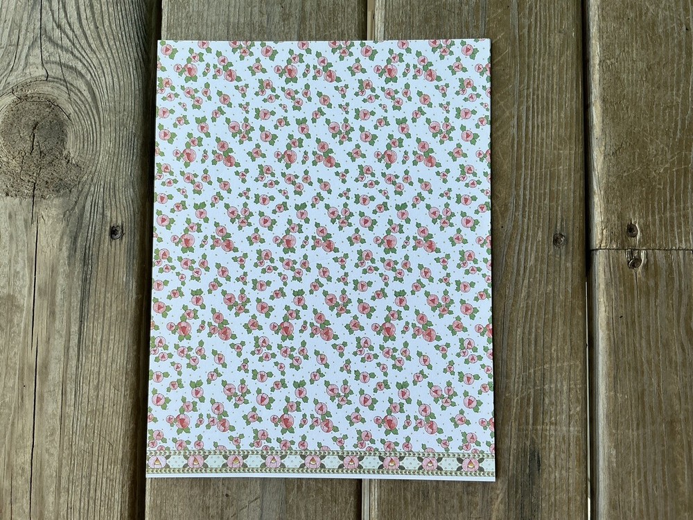 Posies 8.5 X 11 Inch Scrapbook Paper Nice Boarder Of Posies