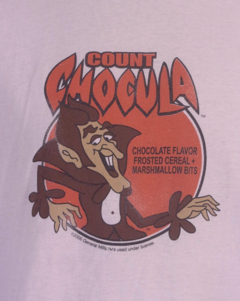 vintage 90s 00s Y2K rare 2006 Count Chocula Cereal T-Shirt General Mills SZ XL