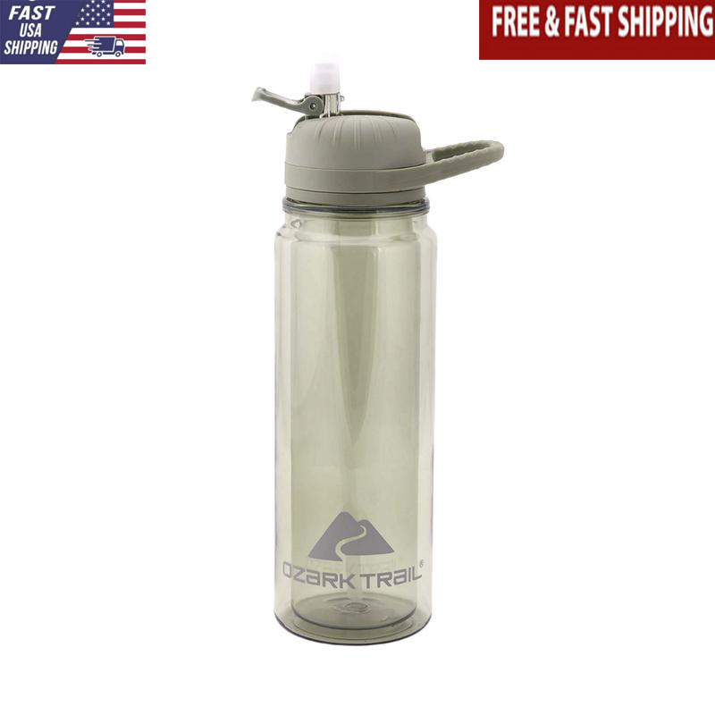 24oz Double Wall Tritan Water Bottle Flip Straw Lid Travel Outdoor Sports New