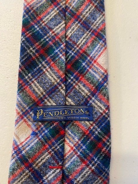 Vintage PENDLETON Tie Plaid 100% Virgin Wool