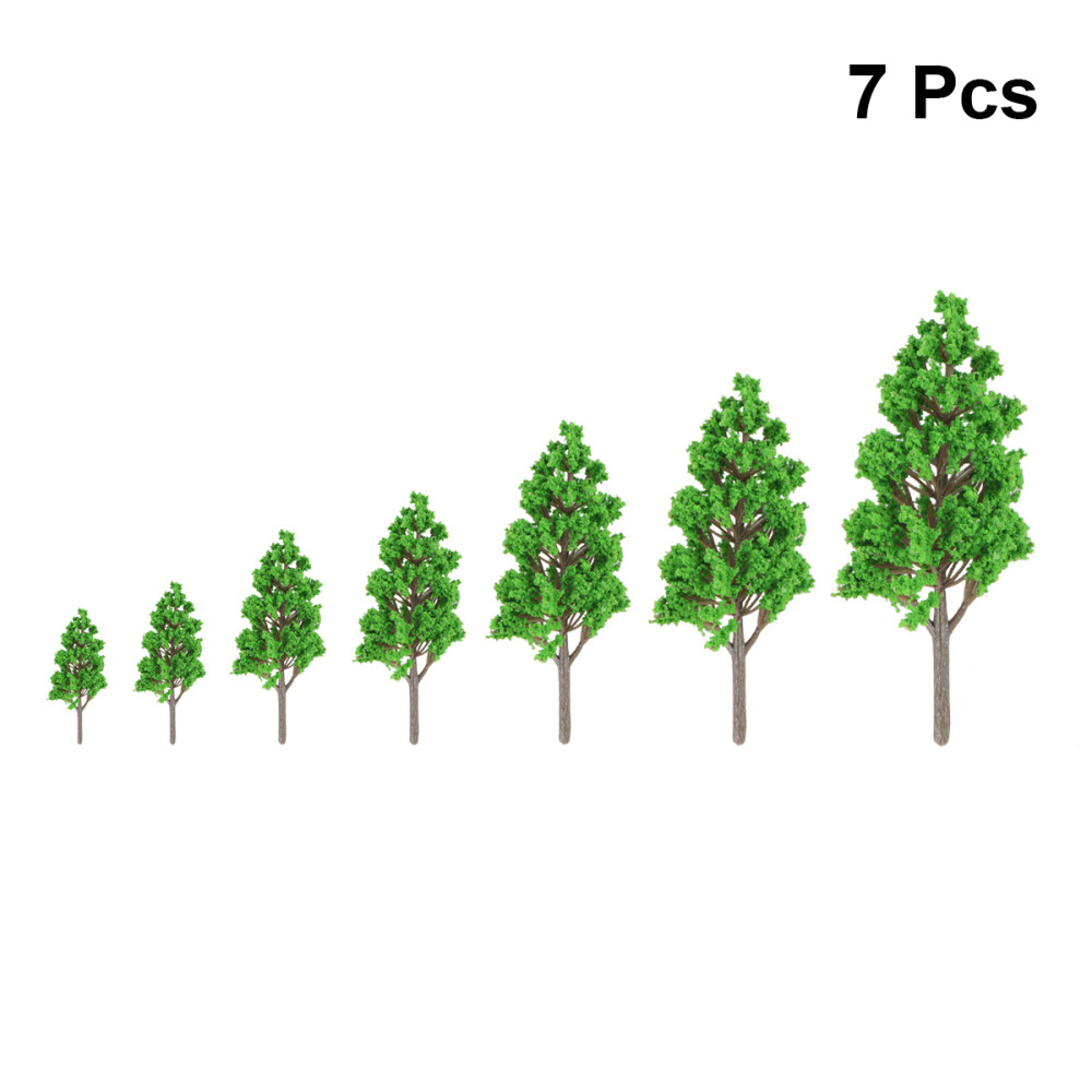 7 Pcs Miniature Trees Models Train Tree Miniature Model Trees Small Trees