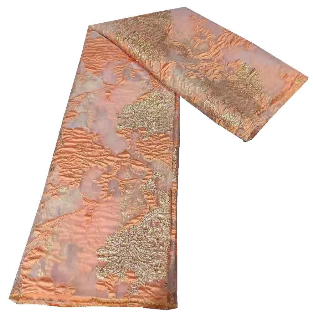 Latest White Brocade Jacquard Tissue Lace Fabric Organza Embroidery French Tu...