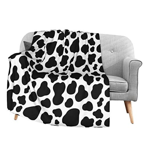 Cute Cow Print Soft Throw Blanket 40x50 inch Lightweight Flannel Fleece