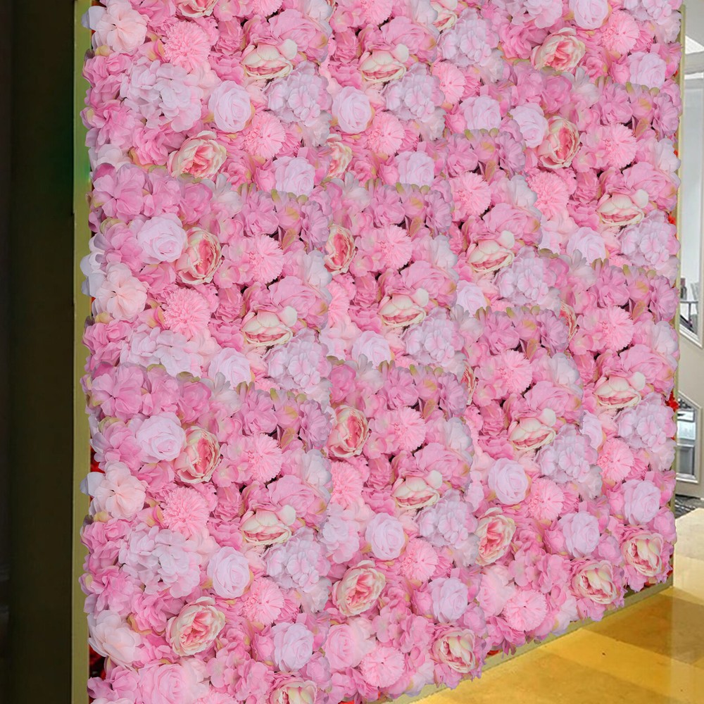6X Artificial Silk Flower Wall Panel Wedding Party Venue Background Floral Decor