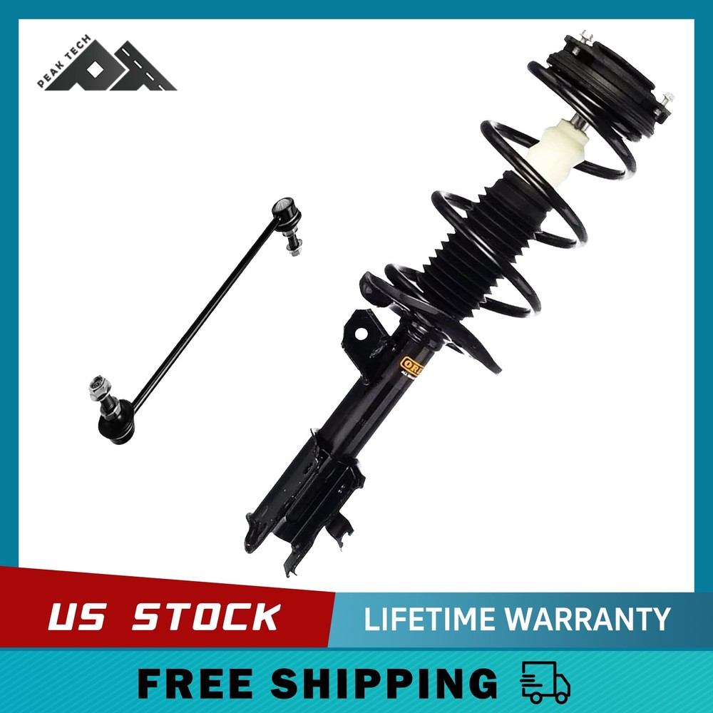 Front Right Strut + Sway Bar End for 2008 - 2012 Nissan Rogue FWD