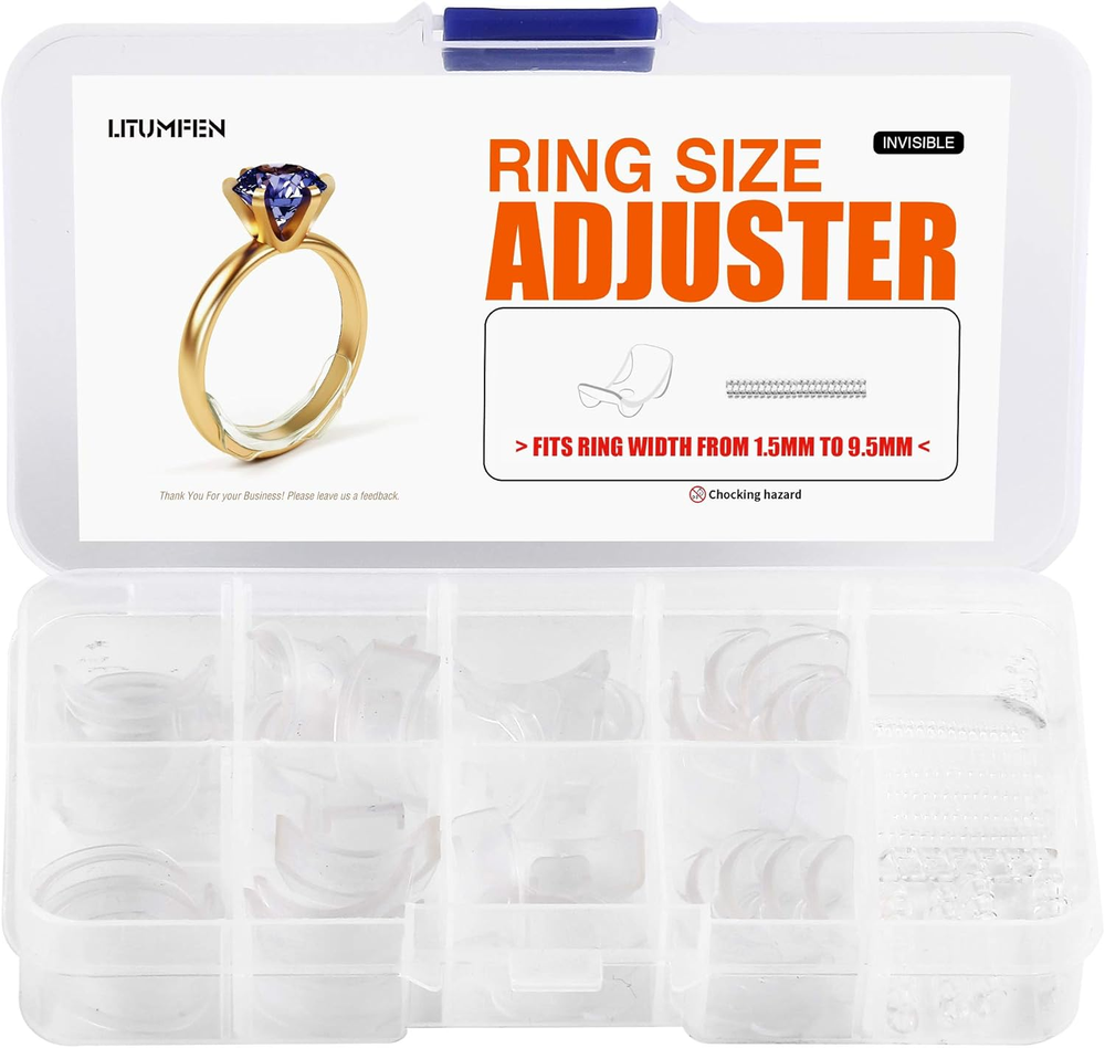 ELETIUO 60-Pack Ring Size Adjuster Set with 2 Styles for Loose Rings - Invisible Ring Guard Solution