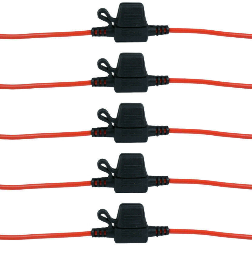 10pcs Inline Mini Blade Fuse Holder Splash Proof DC 12V 40A Fuses Car Automotive