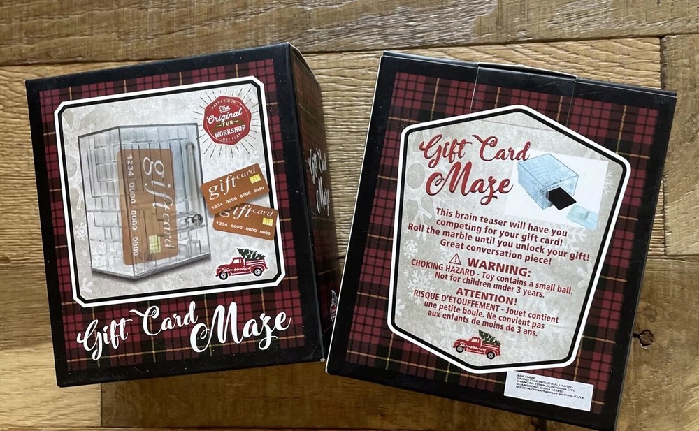 2 Gift Card Holder Puzzles Safe Brain Marble Maze Teaser Gag Gift Brand New-image