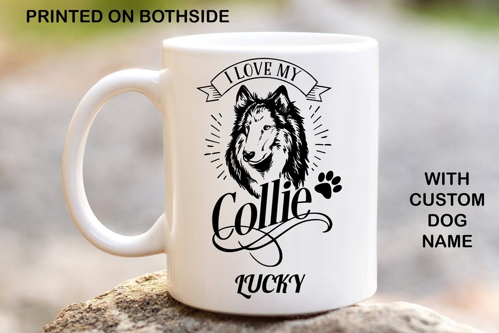 Collie Personalised Dog Mug Image Printed Coffee Mug Custom Coffee Mugs Custom