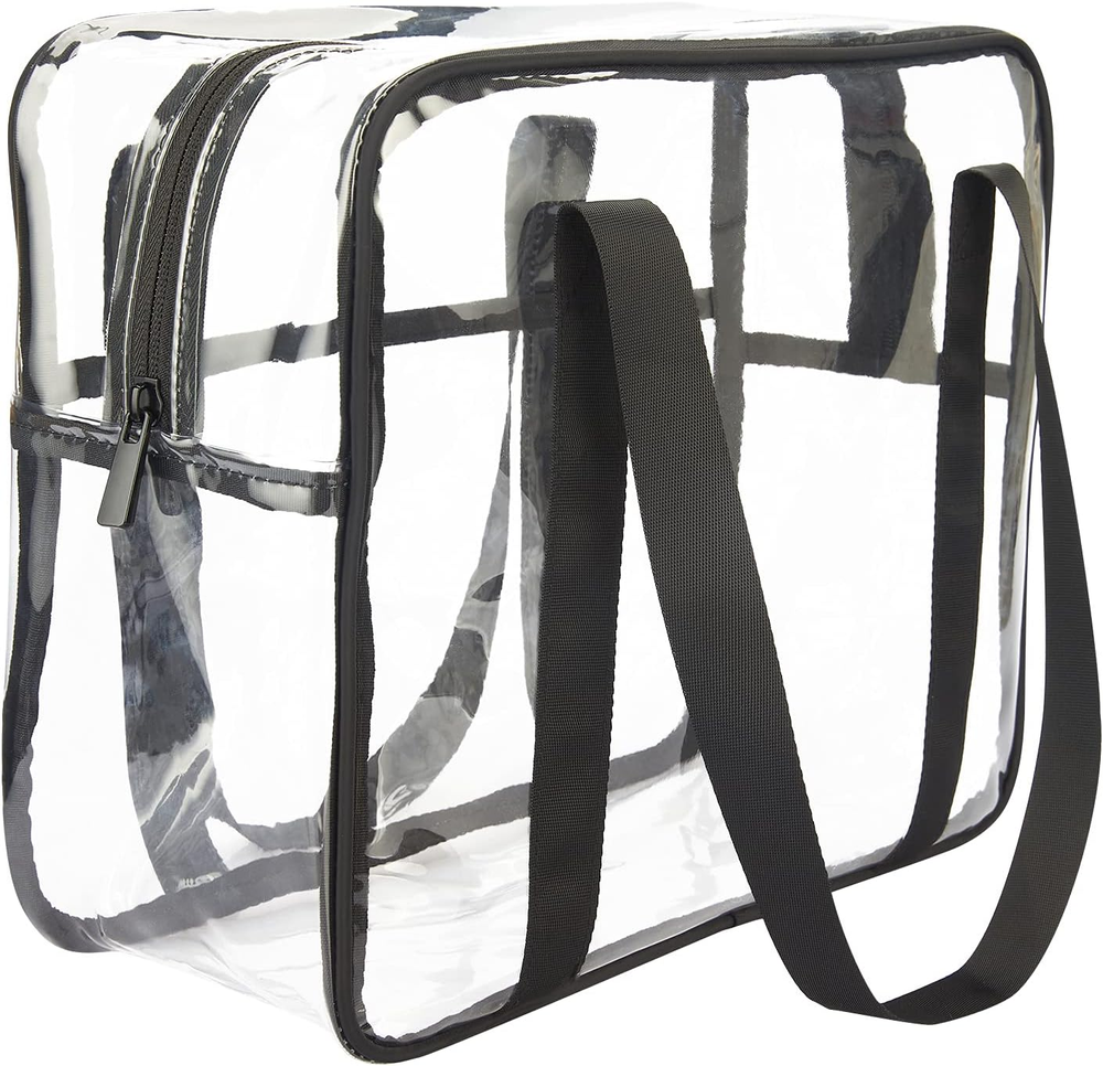 Extra Large Clear PVC Cosmetic Tote Shoulder Bag for Makeup Stadium Approved