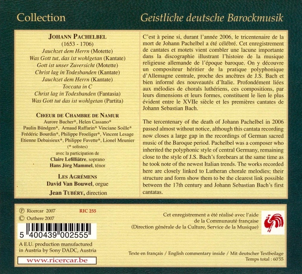 NAMUR Chamber Choir performs Pachelbel's Christ lag in Todesbanden on new CD