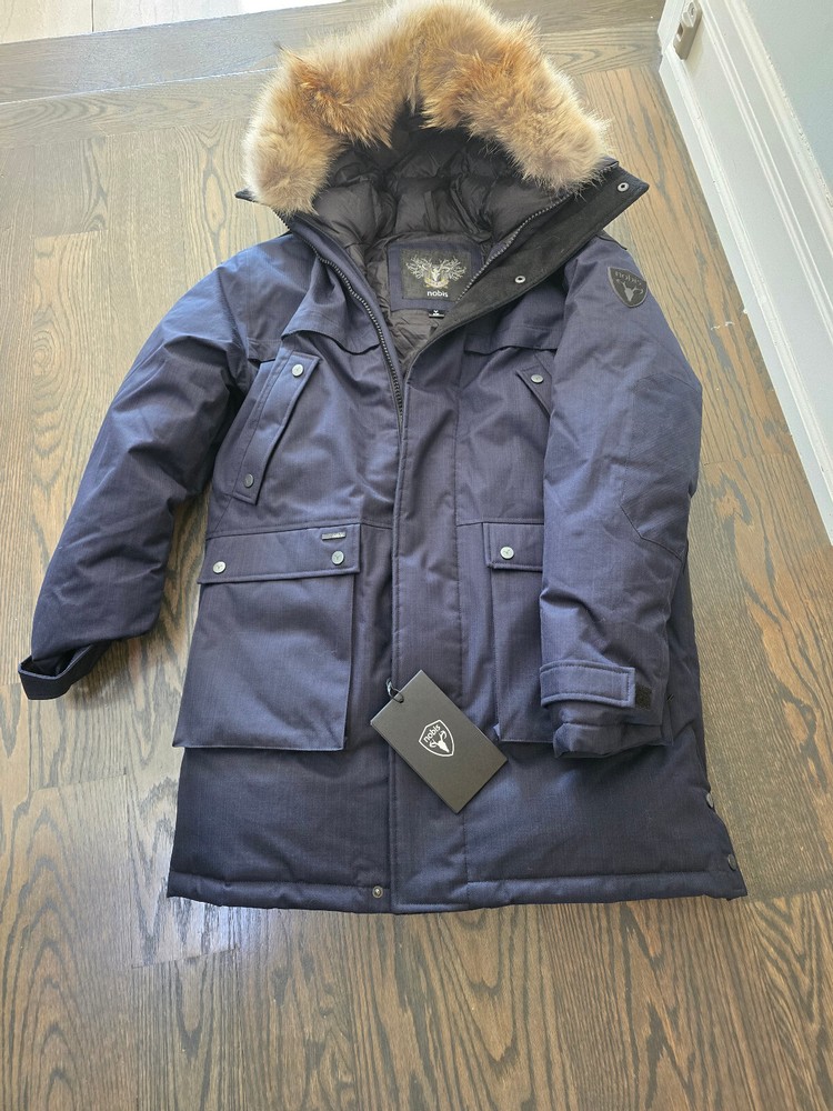 Goose down Nobis Yatesy   Down Parka Jacket luxury Canada Navy M  1395$