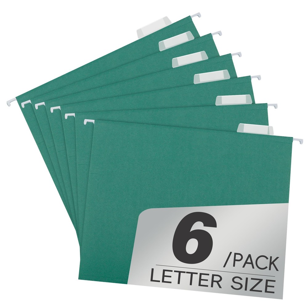pmybupo Green Hanging File Folders 6 Pack Letter Size letter size,