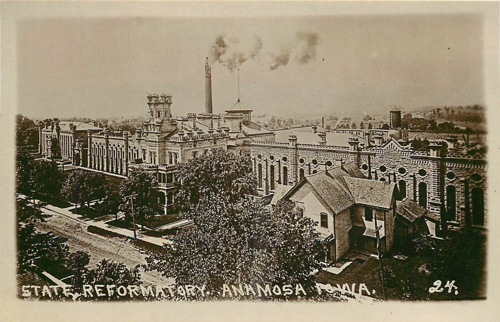 c1910 Anamosa Iowa State Reformatory aerial View RPPC Postcard 25-5960