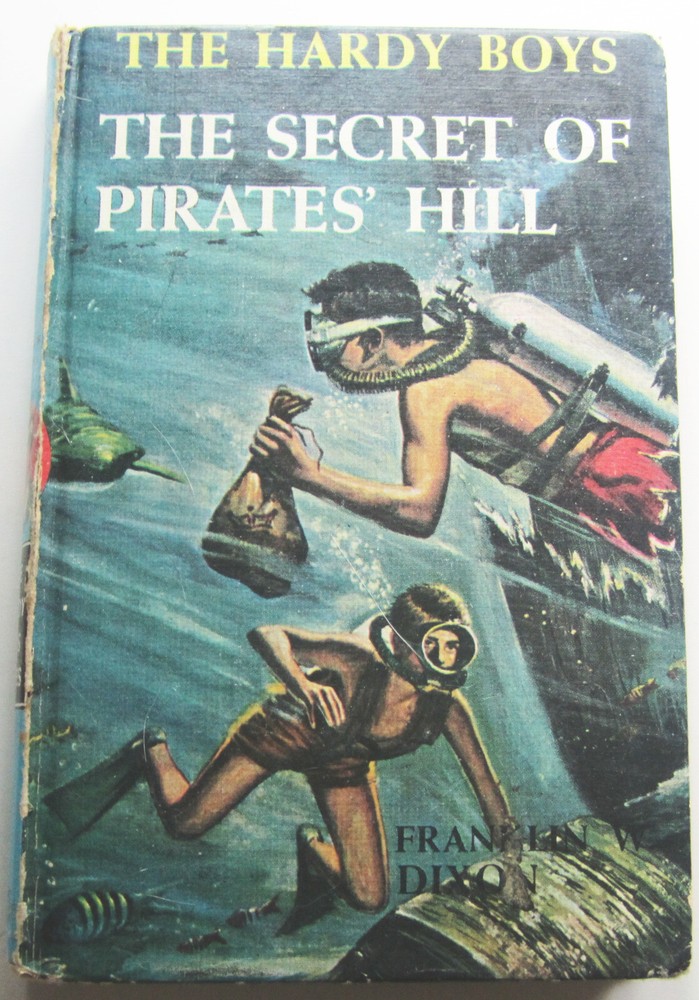 Hardy Boys Secret Of Pirate's Hill 1962 PRINT Hardcover Book #36 Brown Endpapers