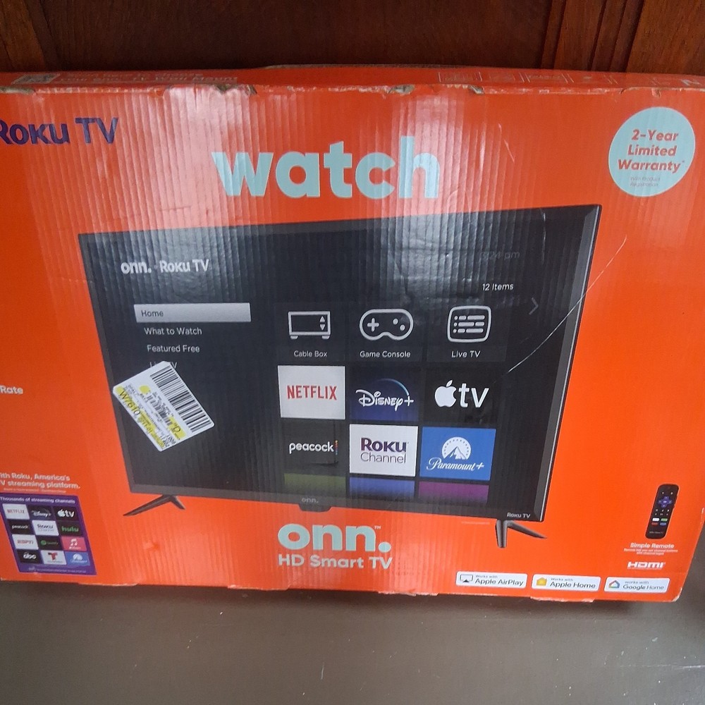 Onn. 32-inch Class HD LED Roku Smart TV with Stand (missing the remote control)