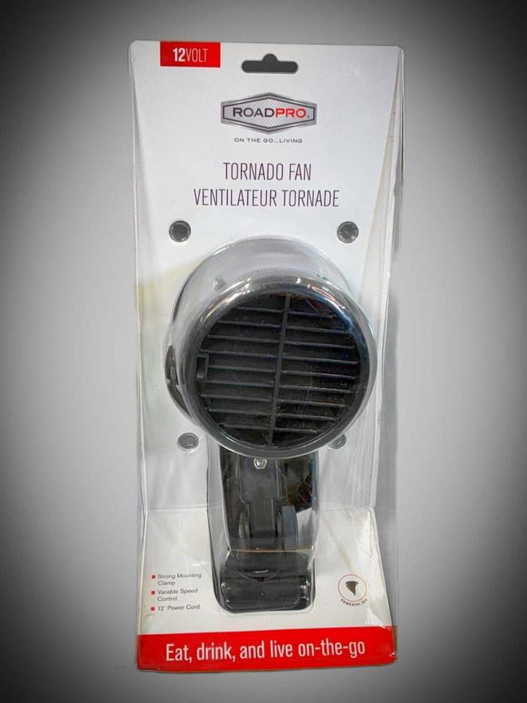 RoadPro 12-Volt Variable Speed Tornado Fan with Mounting Clip