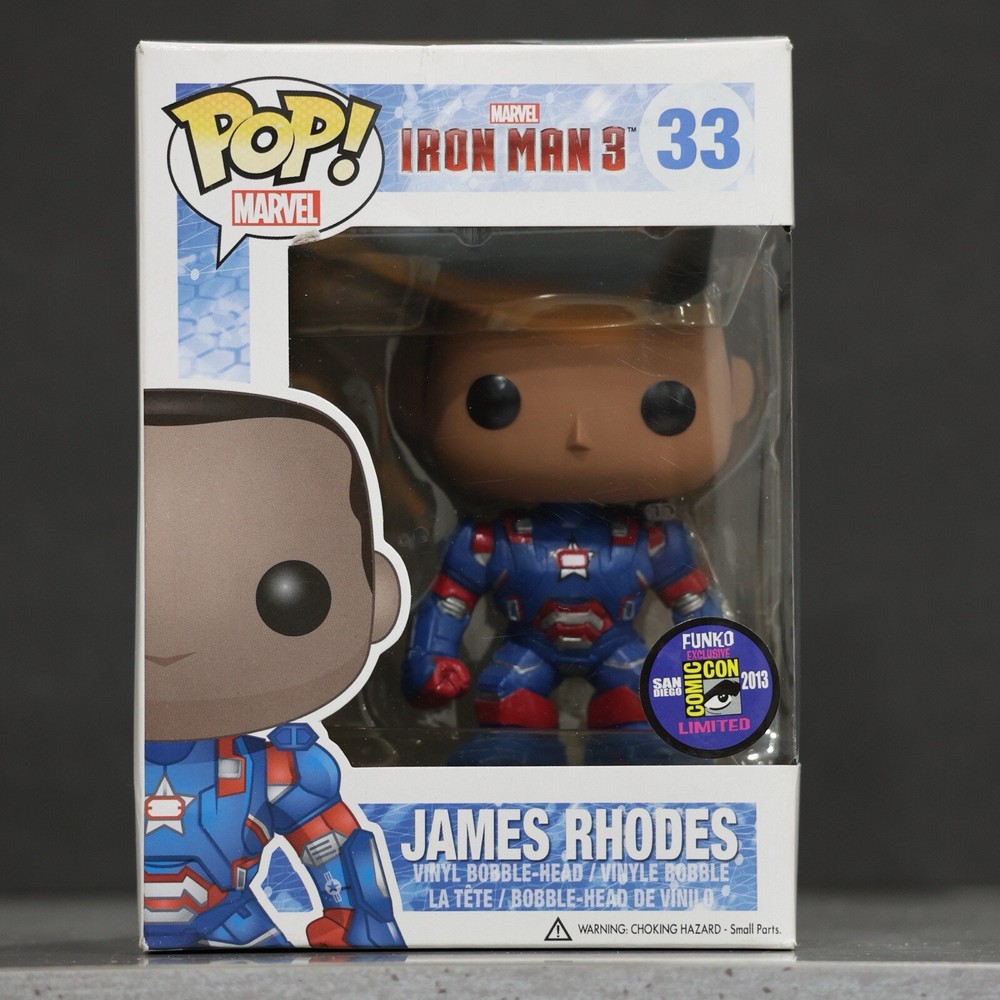 FUNKO POP JAMES RHODES UNMASKED IRON MAN 3 SDCC EXCLUSIVE MARVEL VAULTED #33