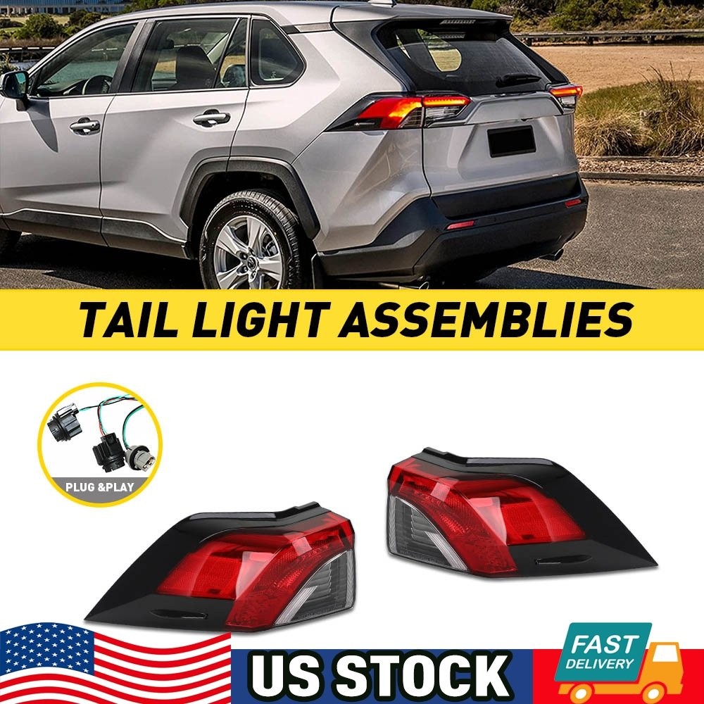 Pair Outer Left Right Side Tail Light Replacement Fit For 2019 2020 Toyota Rav4