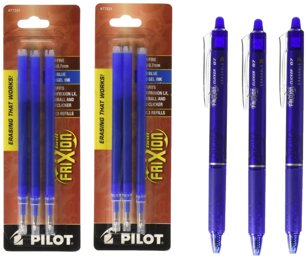 Pilot FriXion Clicker Retractable Gel Ink Pens, Eraseable, Fine Point 0.7mm, ...