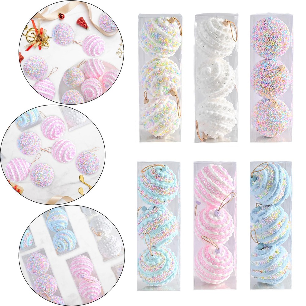 3Pcs Christmas Ball Ornaments Xmas Decorations for New Year Party Xmas Tree