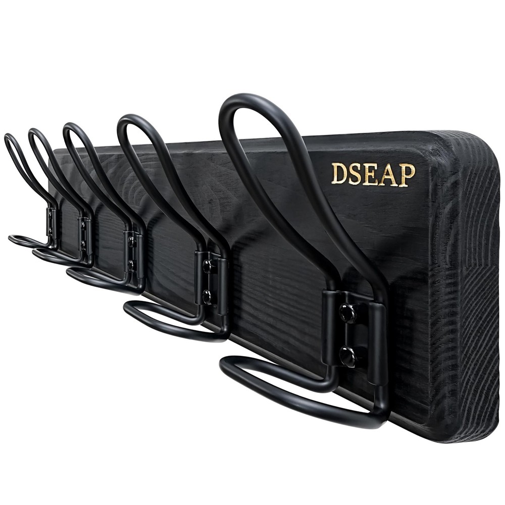 Heavy Duty Farmhouse Rustic Wall Mounted Coat Rack With 5 Hooks