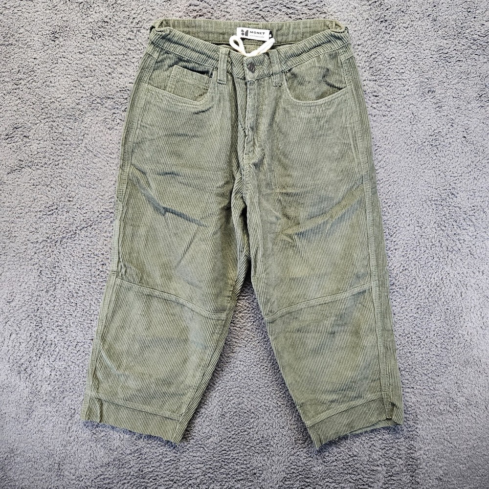 Vintage Monet Skateboards Clipper Corduroy Skate Pants Mens 28 Olive Green Baggy