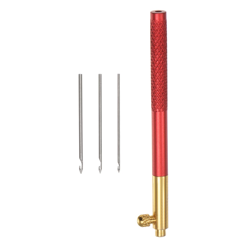 Handle Punch Needle Adjustable Sewing Punch Needle 0.7mm, 1mm, 1.2mm, Red