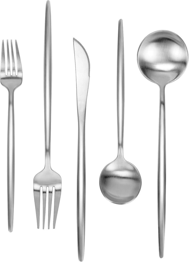 30-Piece Matte Stainless Steel Silverware Flatware Set