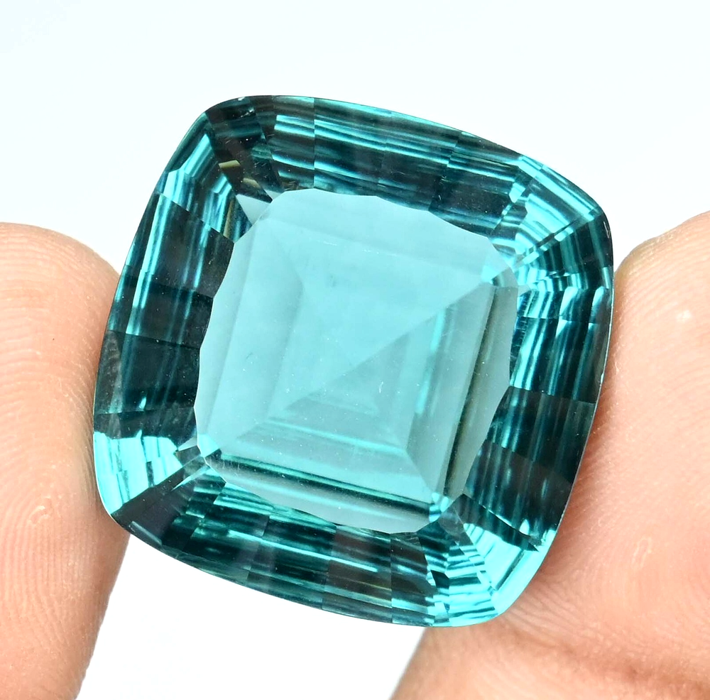 49.80 Ct Natural Paraiba Tourmaline Loose Gemstone in Neon Blue Green with Copper
