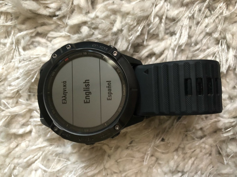 Garmin Fenix 6X Sapphire GPS Smartwatch in Carbon Gray DLC with Black Band