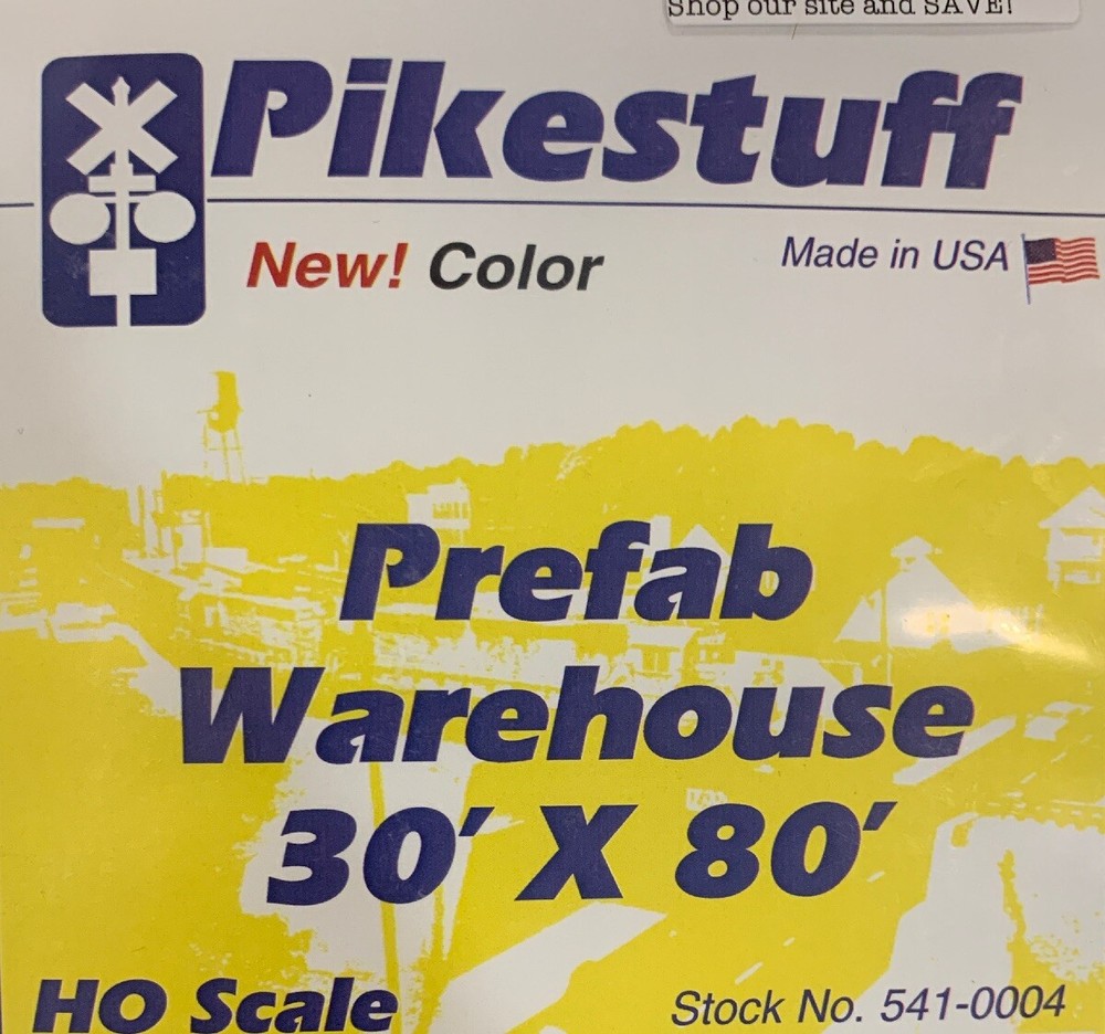 Pikestuff 4 HO Pre-Fab Warehouse GRAY (Kit)   MODELRRSUPPLY  $5 Coupon Offer-image