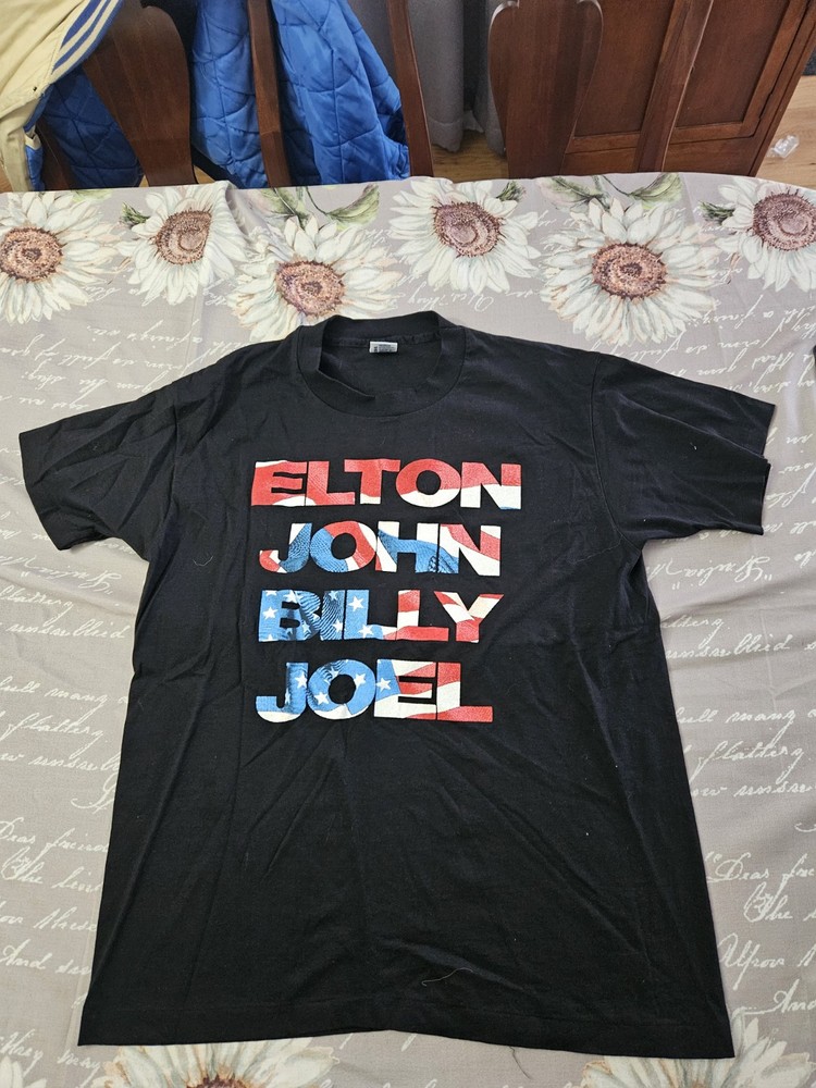 Vintage Billy Joel Elton John Solo Concert Tour T-shirt XL