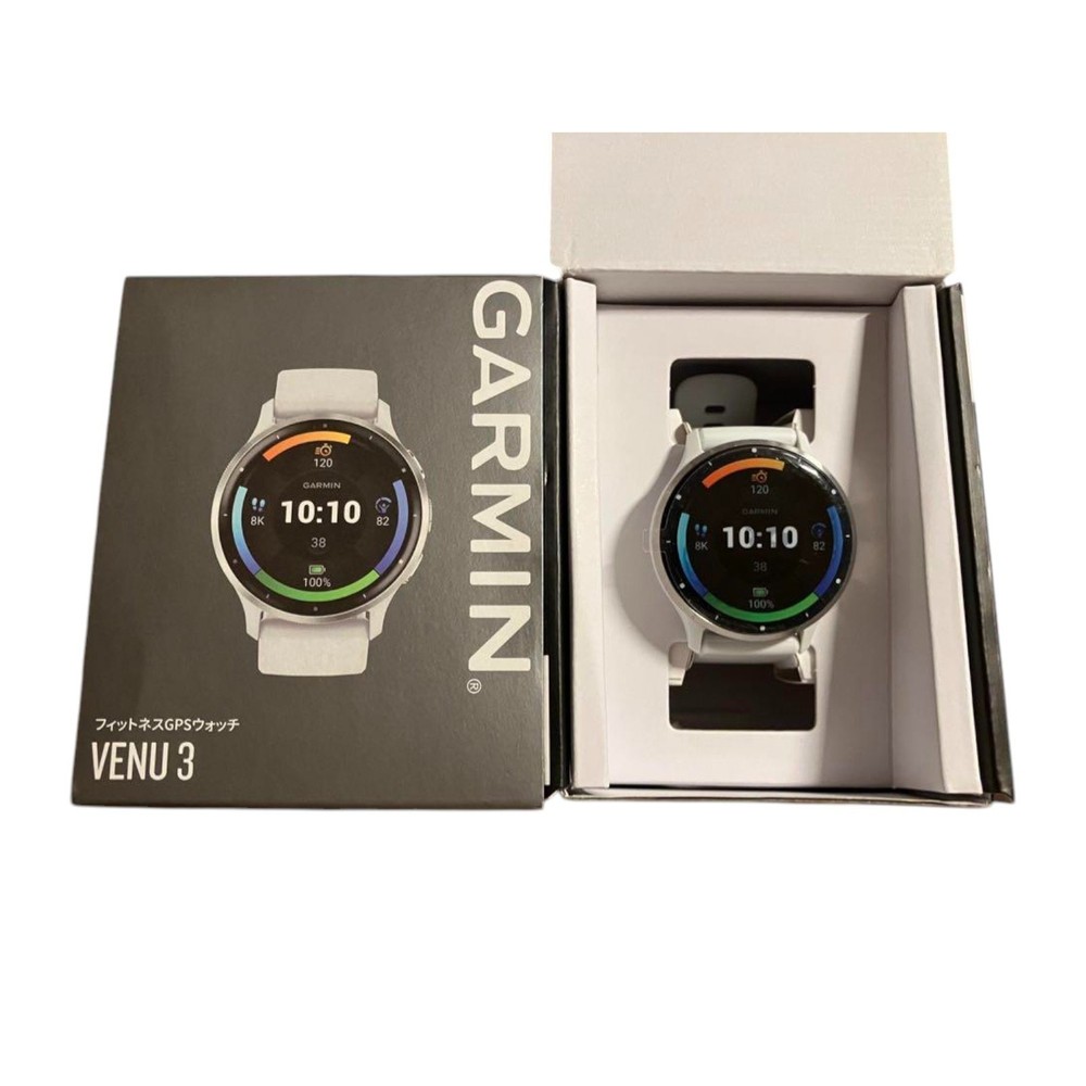 Garmin Venu 3 Whitestone Silver Smartwatch Pre-Owned w Minor Scratches & Charger