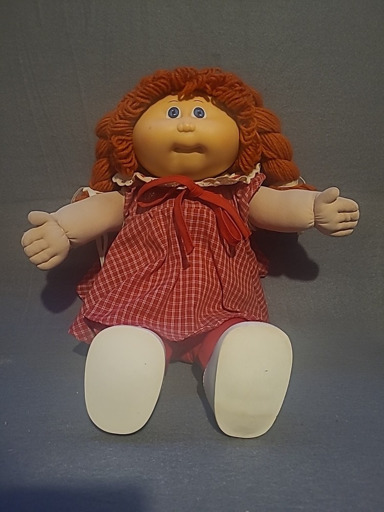 Vintage 1985 Cabbage Patch Kids Doll With Red Hair And Blue Eyes.