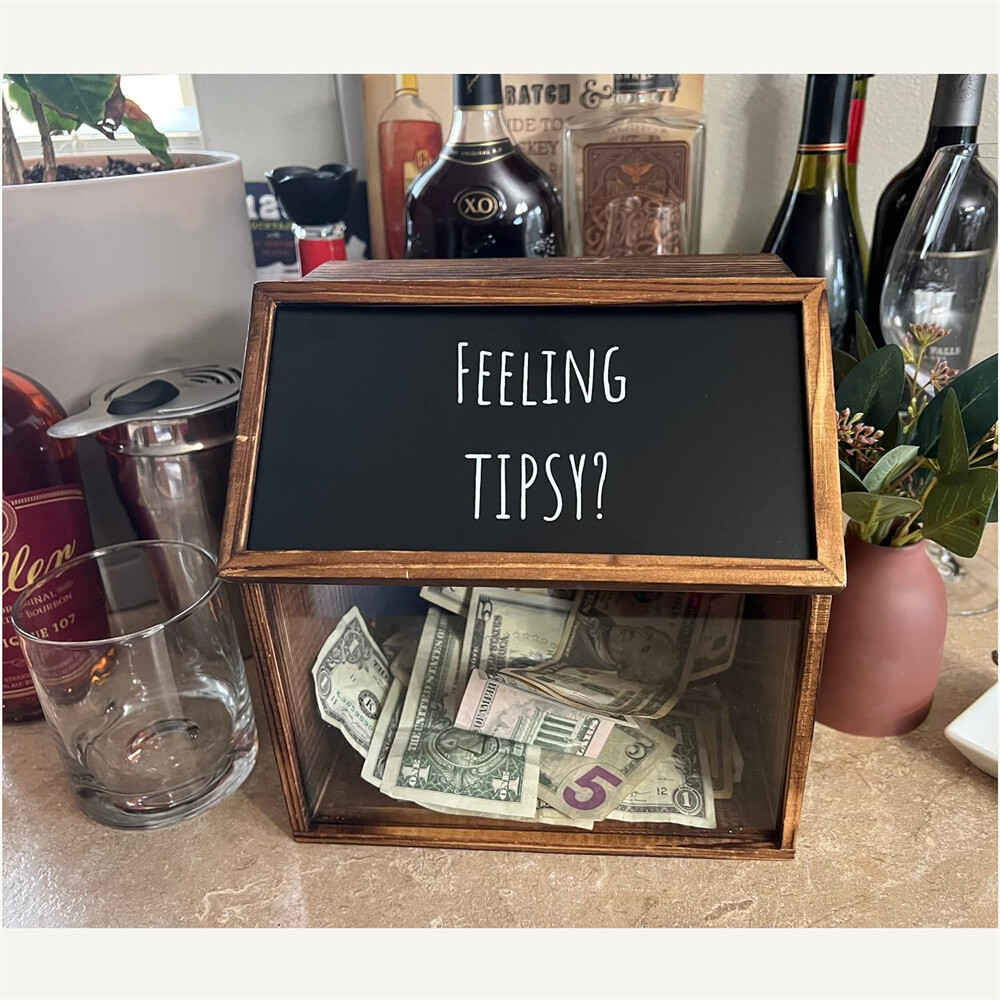 Donation Box Bartender Tip Box Ballot Box Suggestion Lock Box with Slot on Top