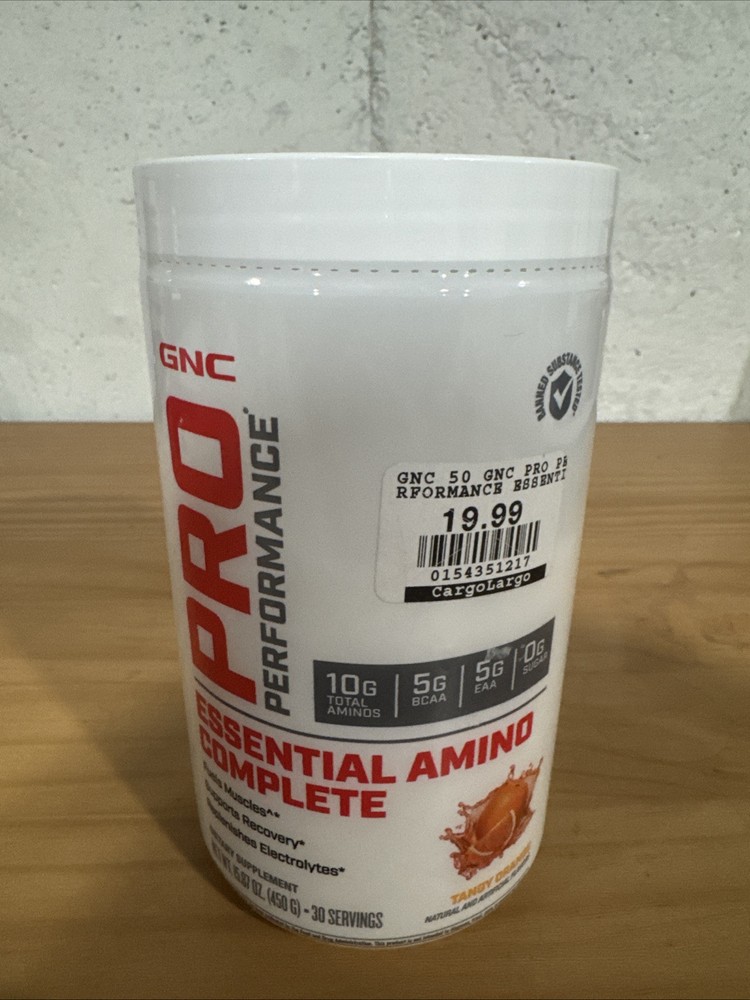 GNC Essential Amino Complete Plus Energy Tangy Orange Exp Feb 2026