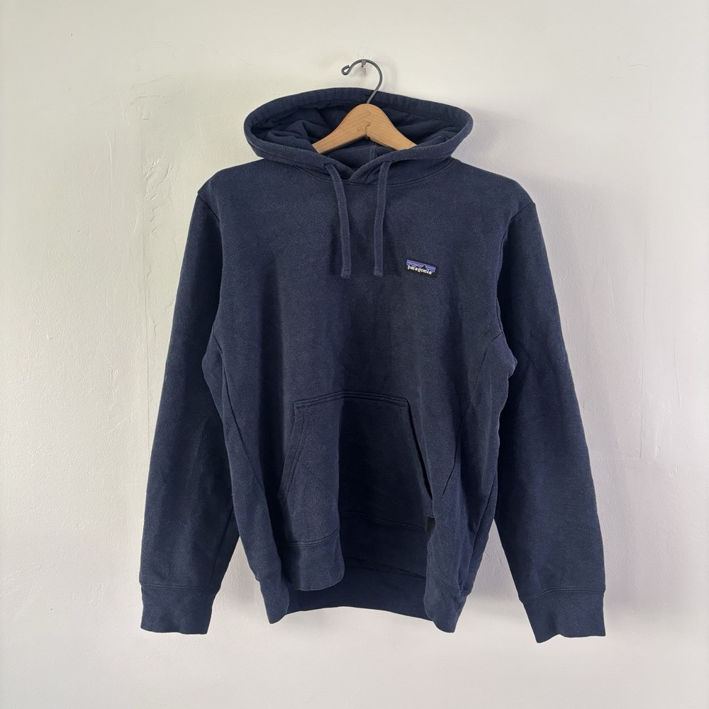 Patagonia Mens Small Blue Long Sleeve Hoodie for Outdoor Hiking