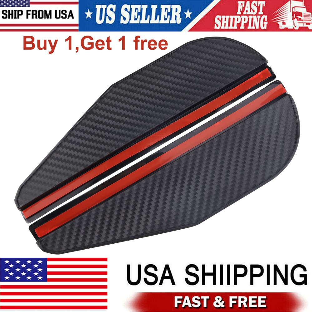 2Pcs Carbon Look Mirror Rain Visor Guard Sun Shade Car Auto Accessories