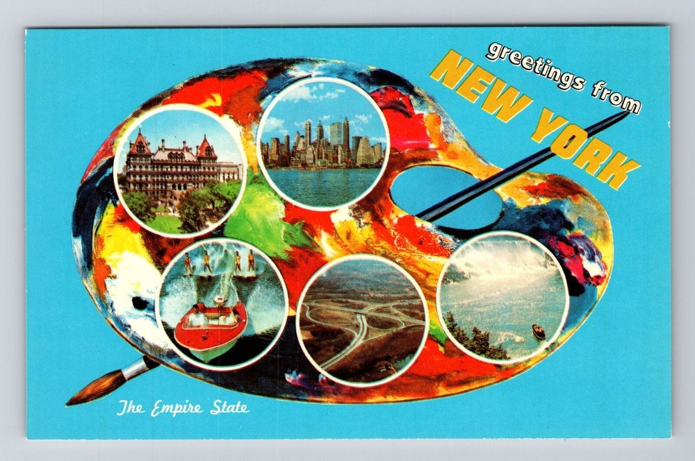 NY-New York, Greetings, The Empire State, Vintage Postcard