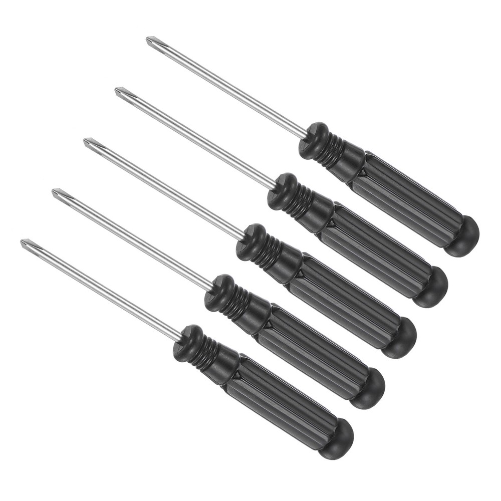 5pcs Small Phillips Screwdriver 2.5mm 94mm with Black Handle