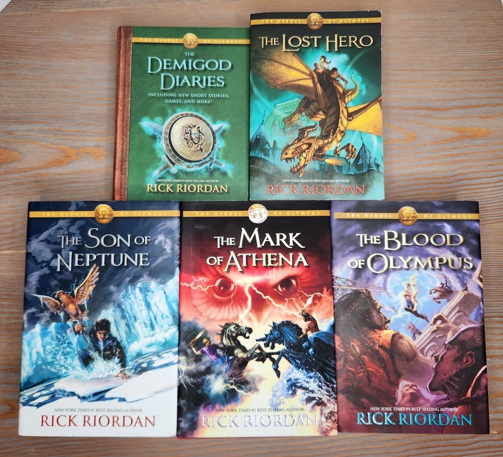 The Heroes of Olympus - Book Lot 1-3, 5, Diaries Mix PB/ Hardcover First Edition